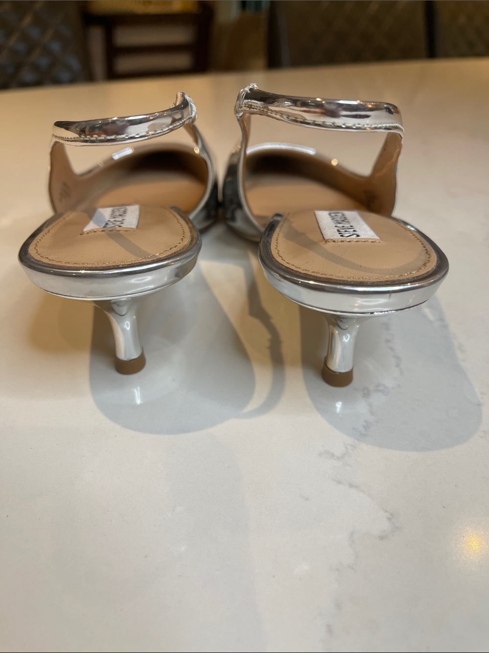 Steve Madden Silver Pointed Slingback Flats - Picture 3 of 8